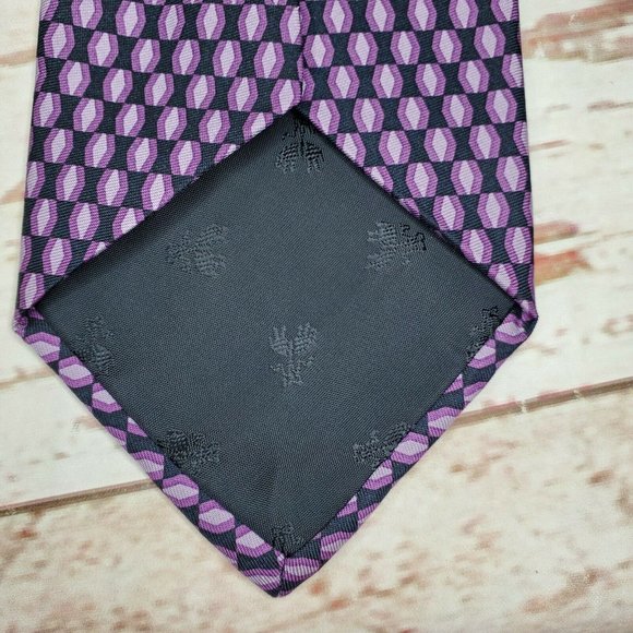 Brooks Brothers 346 Purple Black Diamond %100 Silk Men's Neck Tie Made In U.S.A - Picture 6 of 11